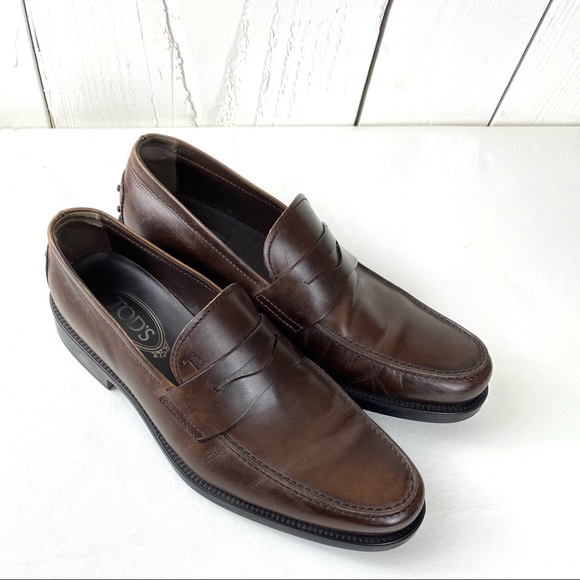 Tod's Other - TOD’s Boston Penny Leather in Chocolate Leather